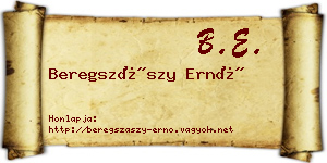 Beregszászy Ernő névjegykártya
