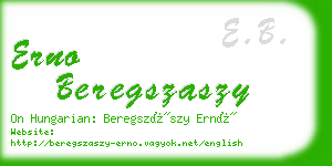 erno beregszaszy business card